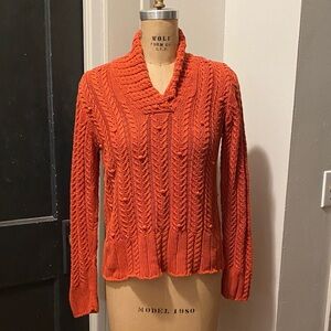 Orange Cowl Neck Sweater